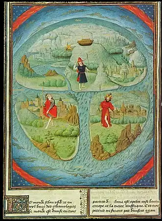 Mappa Mundi in La Fleur des Histoires, 1459–1463.