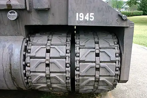 Closeup showing the double tracks