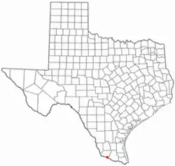 Location of La Grulla, Texas