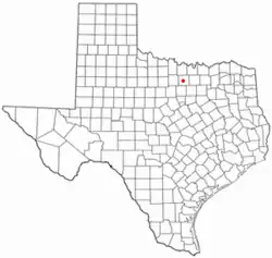 Location of Paradise, Texas