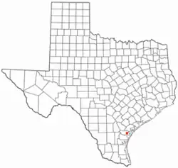 Location of Taft, Texas