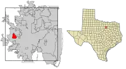 Location of White Settlement in Tarrant County, Texas