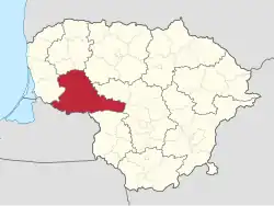 Location of Tauragė County