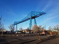 Tees Transporter Bridge connecting Stockton and Middlesbrough