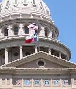 Image 8The U.S. and Texas flags at the Texas State Capitol. (from History of Texas)