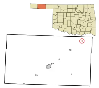Location in Texas County and state of Oklahoma.