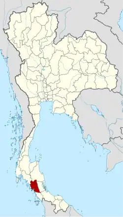 Map of Thailand highlighting Trang province