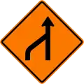 End of left lane (form 1 lane)