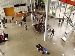 Entrance lobby lit from skylights