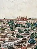The Delhi Gate, detail from 'The Delhi Panorama', by Mazhar Ali Khan, 1846