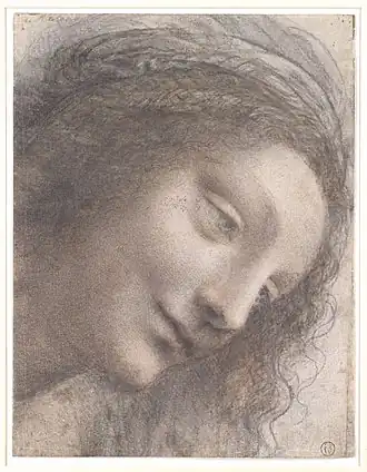 The Head of the Virgin in Three-Quarter View Facing Right, between 1507 and 1513, New York, Metropolitan Museum of Art, inv.1951 51.90