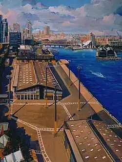 'The Hungry Mile from the Harbour Control Tower 2', 2008, gouache on paper, 101 x 76&nbsp;cm, © Jane Bennett