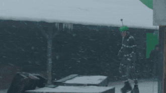 A video showing the development of visual effects design, starting with a man in a motion-capture suit and ending with a large zombie-like creature, surrounded by dozens of other running creatures.