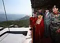 Omar Abdullah with the President of India Pratibha Patil, Governor of J&K N.N. Vohra and Chief of Army Staff Gen. Deepak Kapoor at the LOC near Rajouri, J&K on October 9, 2009.