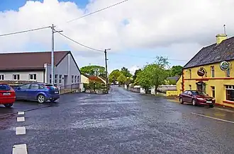Looking north on the R493 road at Puckaun