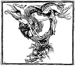 "The Rhinemaidens try to reclaim their gold", illustration to Richard Wagner's The Ring