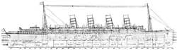 Mauretania's side plan, c. 1907