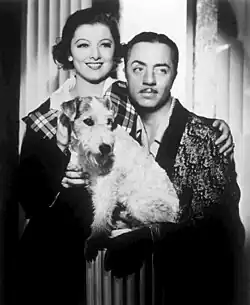 Loy, William Powell and Asta in The Thin Man (1934)