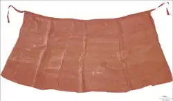 A Western Han skirt made of thin silk, composed of four pieces sewn together. Excavated from the Mawangdui Tomb No.1. Now stored in the Hunan Museum.