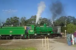 A museum locomotive hauling a tourist train, 2007