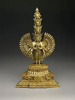 Thousand-armed Avalokiteśvara bronze statue from Tibet, circa 1750. Birmingham Museum of Art.