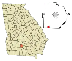 Location in Tift County and the state of Georgia