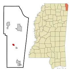 Location of Paden, Mississippi