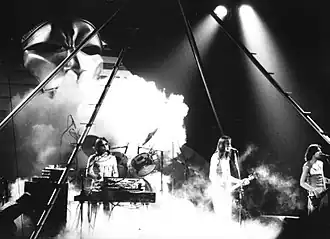 Utopia, 1977. L–R: Roger Powell, Willie Wilcox, Todd Rundgren and Kasim Sulton