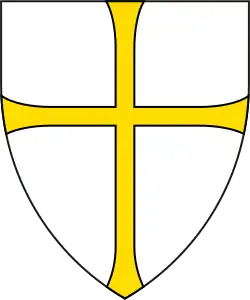 The arms of Trøndelag place a cross Or on an argent field, violating the rule of tincture by placing metal on metal.