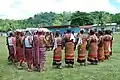 Tebe dancers make a circle in dancing