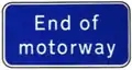 Sign to indicate that the motorway regulations no longer apply.