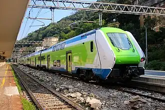 An ETR 521 Caravaggio of Trenord's S11 Line, at the Como San Giovanni railway station
