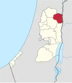 Location of Tubas Governorate