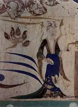 Dunhuang Fresco of a Woman dressing in guiyi
