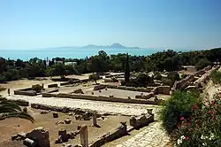 Quarter of the Roman villas with the villa at the cryptoporticus on the right.