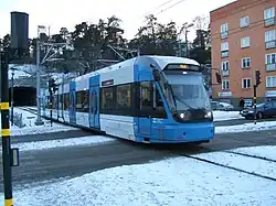 Tram Arriving at Alvik