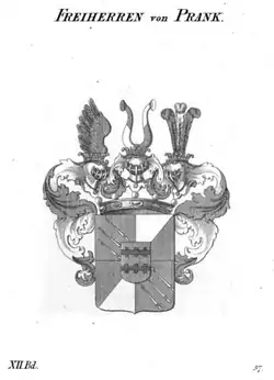 Barons von Pranckh zu Pux coat of arms (Austrian Monarchy Roll of Arms, 1840)