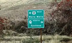 A prominent road sign in Dodge.