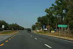 Northbound along US 301 as it enters Island Grove, Florida