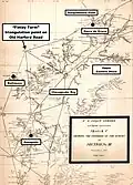 Annotated section of 1855 U.S. Coast Survey map of the upper Chesapeake Bay, Maryland, showing location of Finlay Farm ("Finlay") triangulation point on property of the Cub Hill House on Old Harford Road, Cub Hill, Maryland