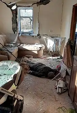 Ukrainian civilian killed during the Russian bombing of Chernihiv