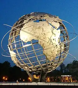 The Unisphere, a large metal globe sculpture