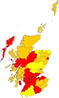 1997 map of Scottish Constituencies - Results