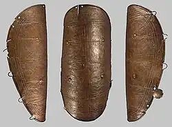Bronze greave, Urnfield culture, Hungary, 13th century BC