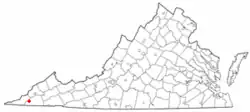 Location of Duffield, Virginia