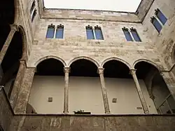 The gothic courtyard of the Palace of the Admiral of Aragon (Palau de l'Almirall)