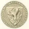 Seal of Valdemar, Duke of Finland, from the beginning of the 14th century. The seal is based on the coat of arms of the Bjälbo family.