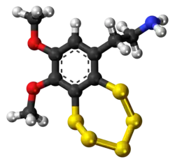 Ball-and-stick model of the varacin molecule