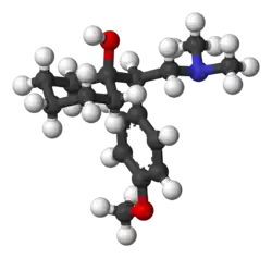 chemical structure of the SNRI drug venlafaxine