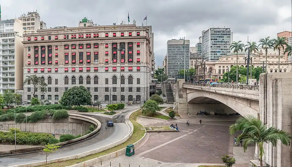 Viaduto do Chá in São Paulo, built in 1892, is a historical heritage of the city